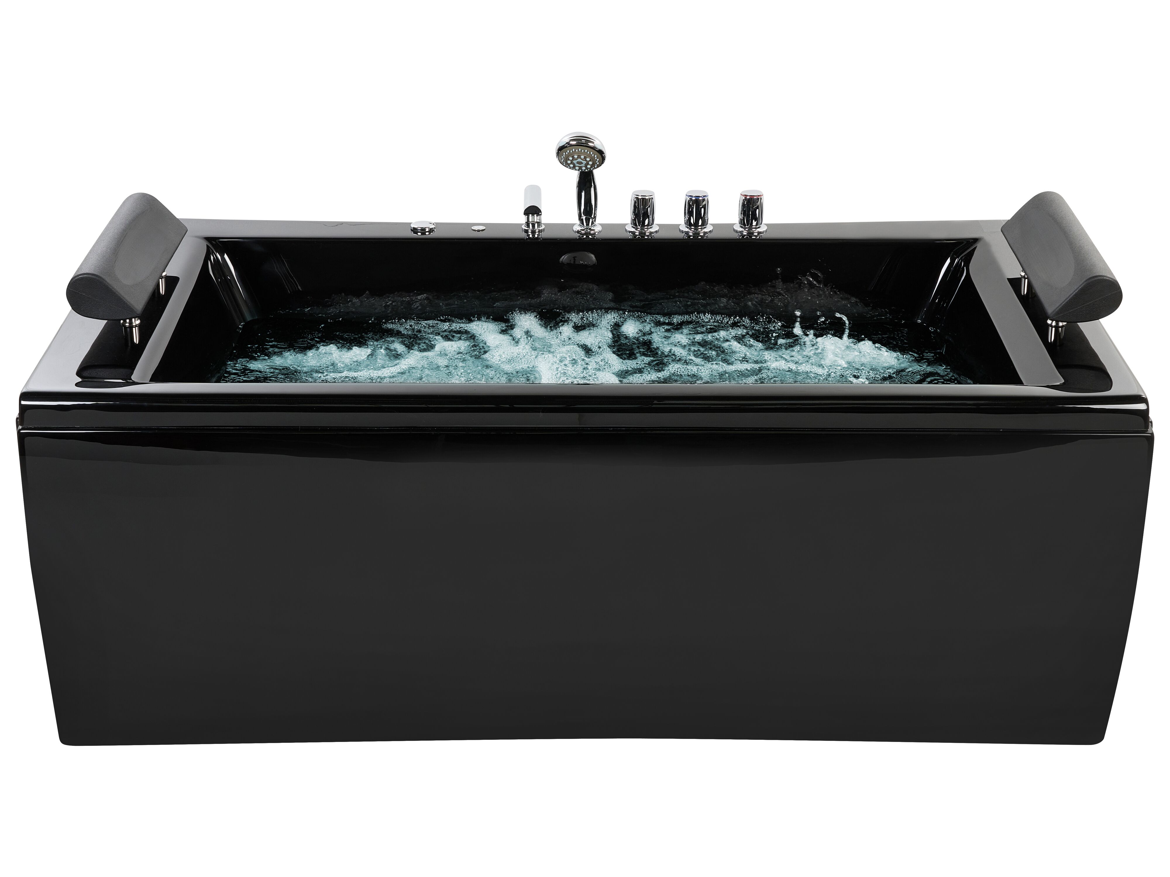 Whirlpool Bath with LED x 830 mm Black MONTEGO - Beliani.no