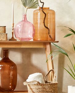 Kukkamaljakko lasi vaaleanpunainen 31 cm CHAPPATHI