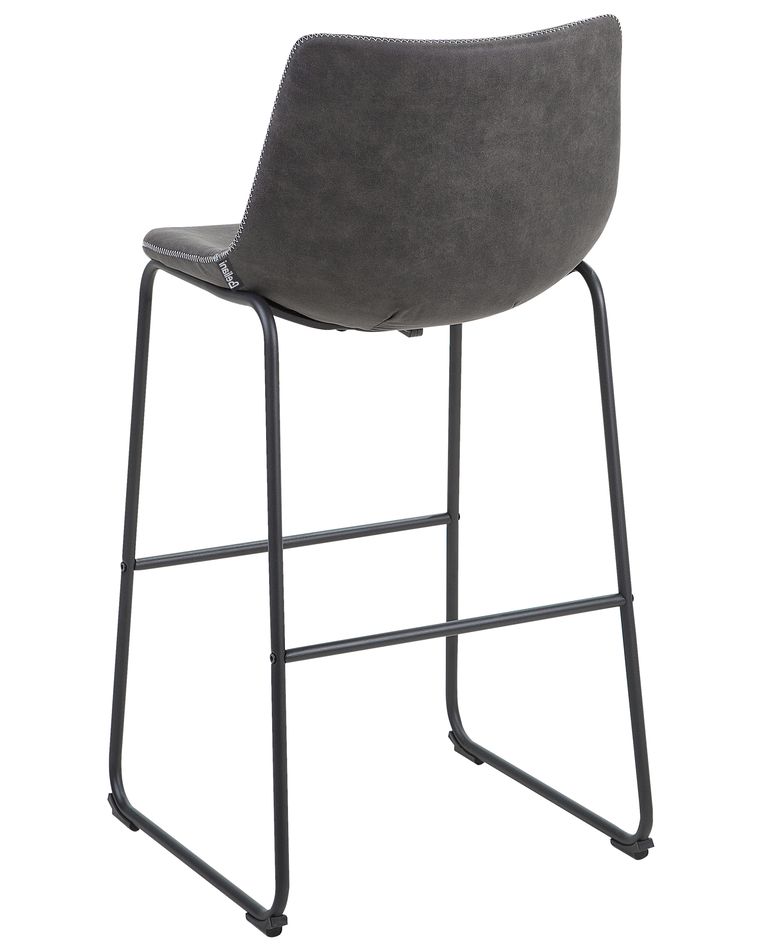 Set of 2 Fabric Bar Chairs Grey FRANKS Beliani.co.uk