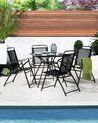 Set of 4 Garden Folding Chairs Black LIVO_739450