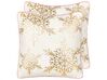 Conjunto de 2 cojines de algodón blanco y dorado motivo navideño 45 x 45 cm STAPELIA_887961