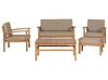 Lounge Set zertifiziertes Holz hellbraun 4-Sitzer Auflagen taupe MANILA_803045