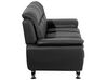 Faux Leather Living Room Set Black LEIRA_796910