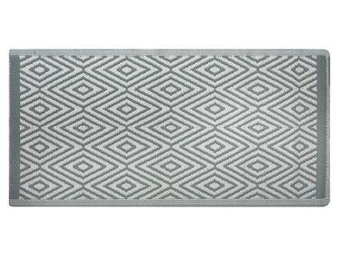 Outdoor Teppich hellgrün 90 x 150 cm geometrisches Muster Kurzflor SIKAR