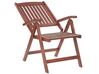 Sada 2 dřevěných zahradních židlí se špinavě bílými polštáři TOSCANA_804020