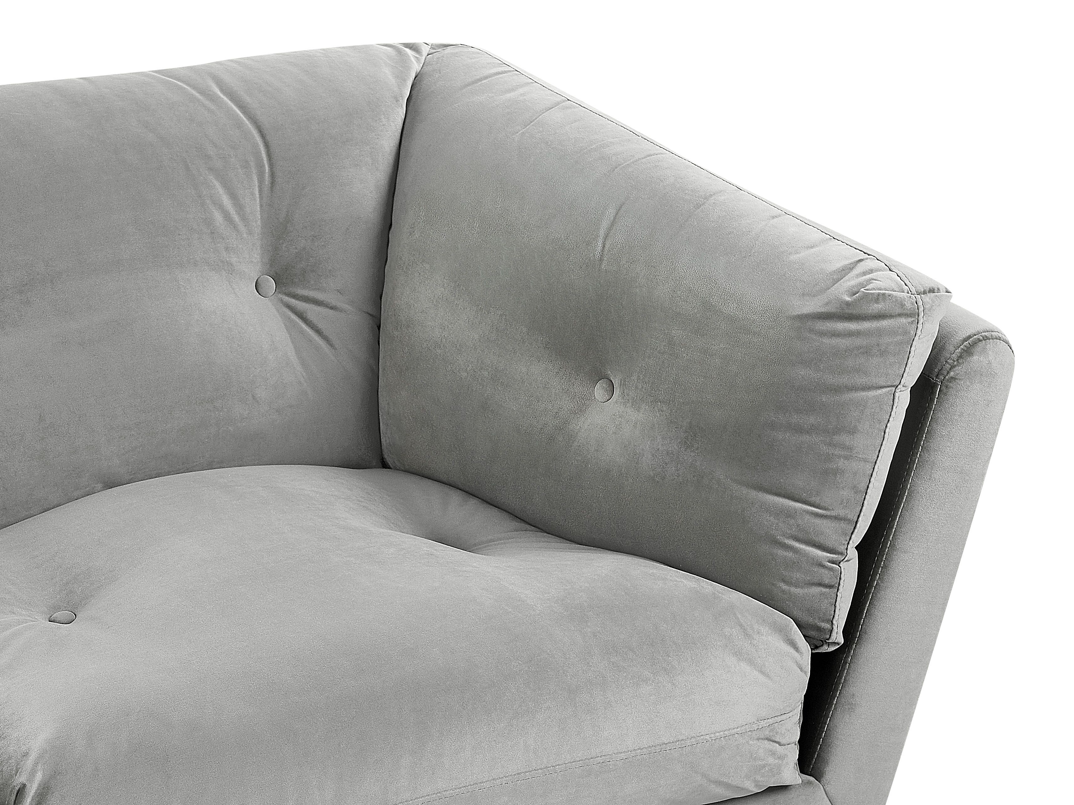 Sofa 3-osobowa welurowa szara LENVIK