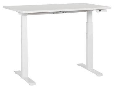 Fehér elektromosan állítható íróasztal 120 x 72 cm DESTINES