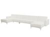 6 Seater U-Shaped Modular Faux Leather Sofa White ABERDEEN_740018