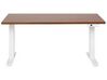 Electric Adjustable Standing Desk 160 x 72 cm Dark Wood and White DESTINES_899366