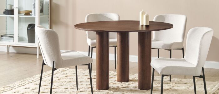 Hudson Round Extending Dining Table, 90-120cm, White Wood Only £299.99