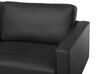 Ensemble canapé et fauteuil en cuir noir 4 places SAVALEN_725556