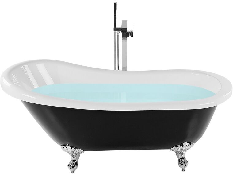 Baignoire Ilot 153 X 77 Cm Noir Cayman Beliani Ch Baignoire Ilot 153 X 77 Cm Noir Cayman Beliani Ch