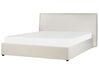 Buklé posteľ s úložným priestorom 160 x 200 cm krémová biela LAVAUR_913349