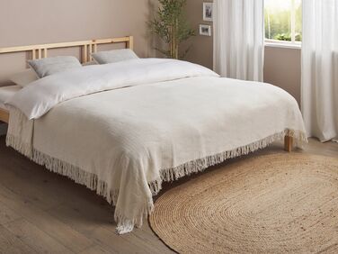 Cotton Bedspread 200 x 220 cm White YERBENT