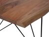 Stół do jadalni akacjowy 200 x 100 cm ciemne drewno z czarnym MUMBAI_740716