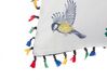 Sada 2 polštářů motiv ptáka s třásněmi různobarevných 45 x 45 cm  MALLOW_770302