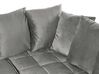 Canapé d'angle gauche en velours gris GRENA_837257