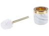 Ceramic 4-Piece Bathroom Accessories Set White with Gold HUNCAL_788542