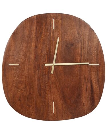 Zegar ścienny 59 x 60 cm ciemne drewno TAPTI 