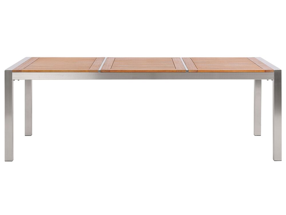 Gartenmöbel Set Eukalyptusholz 220 cm 8-Sitzer Textilbespannung grau