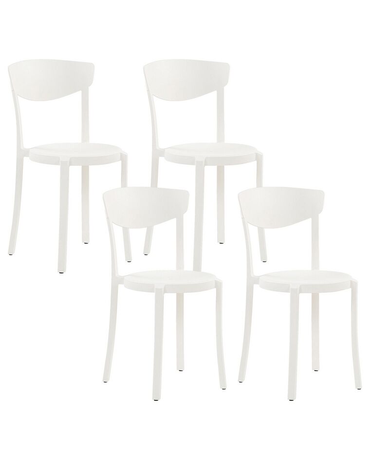 Sada 4 jídelních židlí plastových bílých VIESTE_809172