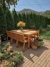 6 Seater Acacia Wood Garden Dining Set with Trolley SASSARI_828689