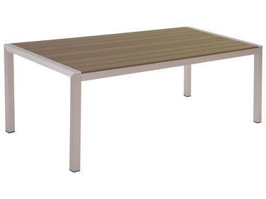 Table de jardin en aluminium et bois synthétique marron 180 x 90 cm VERNIO