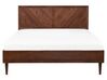 EU King Size Bed with LED Dark Wood MIALET_748106