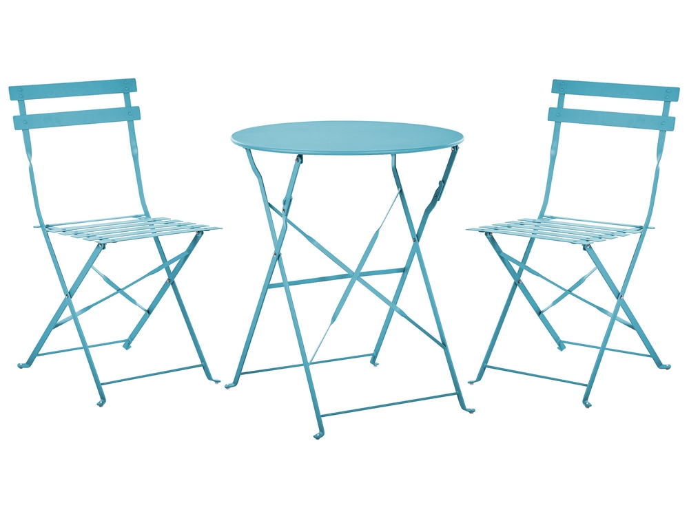 Steel Garden Bistro Set Sea Blue FIORI Beliani