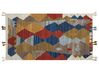 Kelim Teppich Wolle mehrfarbig 80 x 150 cm Patchwork Kurzflor ARZAKAN_858316