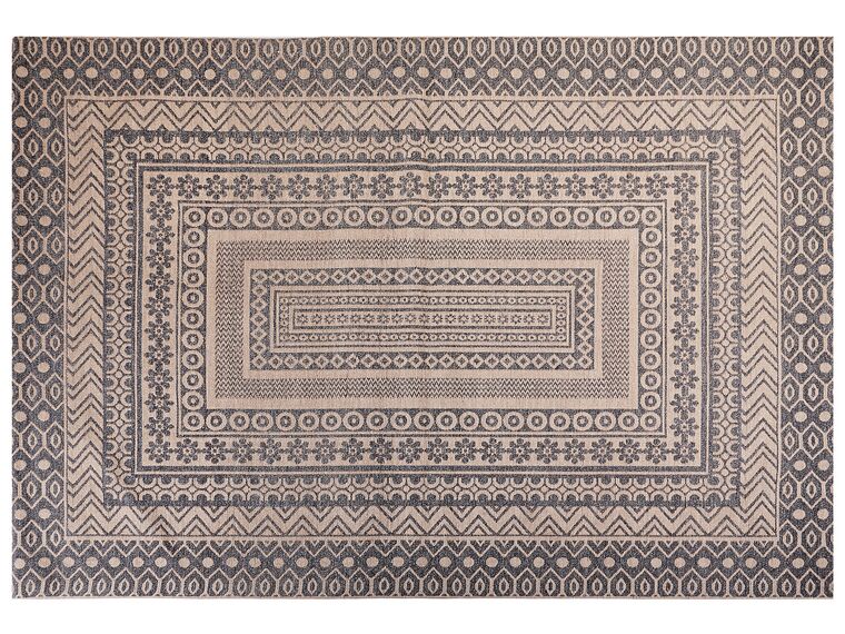 Teppich Jute beige / grau 160 x 230 cm geometrisches Muster Kurzflor BAGLAR_853382