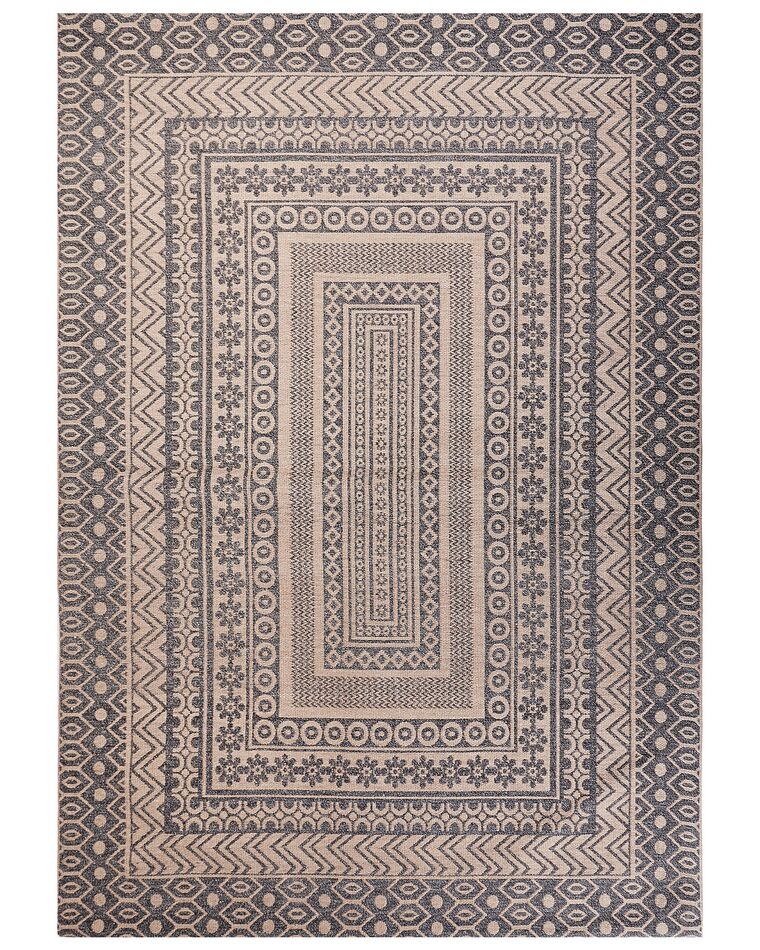 Teppich Jute beige / grau 160 x 230 cm geometrisches Muster Kurzflor BAGLAR_853382