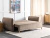 Velvet Sofa Bed with Storage Brown VALLANES_904248