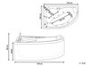 Whirlpool-Badewanne weiss Eckmodell mit LED 150 x 100 cm rechts NEIVA_796395