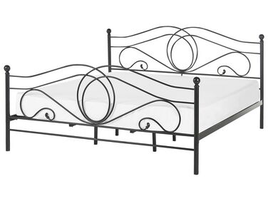 Kovová posteľ 180 x 200 cm čierna LYRA