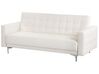 3 Seater Faux Leather Sofa Bed White ABERDEEN_739527