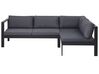 Lounge Set Kunstholz schwarz 5-Sitzer Auflagen grau MESSINA_769436
