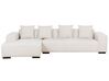 Right Hand Jumbo Cord Corner Sofa with Ottoman Off-White LUNGO_898425