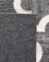Tapis en cuir et tissu gris et beige 140 x 200 cm YEDISU_780627