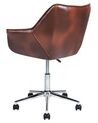 Faux Leather Desk Chair Brown NEWDALE_854761