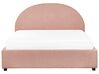 Boucle EU Double Size Ottoman Bed Pastel Pink VAUCLUSE_913077