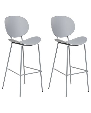 Set di 2 sedie da bar materiale sintetico grigio chiaro SHONTO