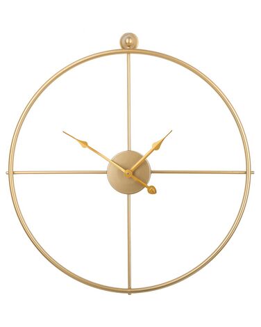 Reloj de pared de metal dorado ø 50 cm ZUCHWIL