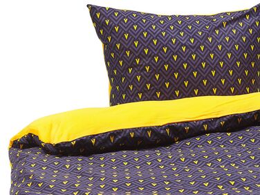 Parure de lit bleu foncé et jaune 135 x 200 cm WALLINGFORD