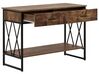 Konzolový stolík s 2 zásuvkami tmavé drevo/čierna AYDEN_757250