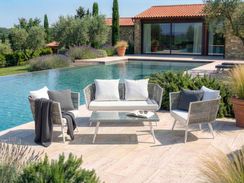 Puutarhasohvasetti luonnonvalkoinen RAGUSA Puutarhasohvasetti luonnonvalkoinen RAGUSA