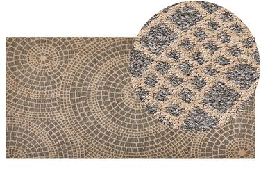 Teppich Jute beige / grau 80 x 150 cm geometrisches Muster Kurzflor ARIBA