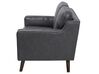 2 Seater Sofa Faux Leather Grey LOKKA_697866