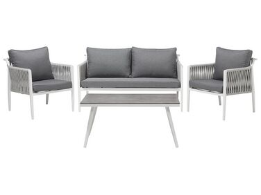 4 Seater Aluminium Garden Sofa Set Grey LATINA