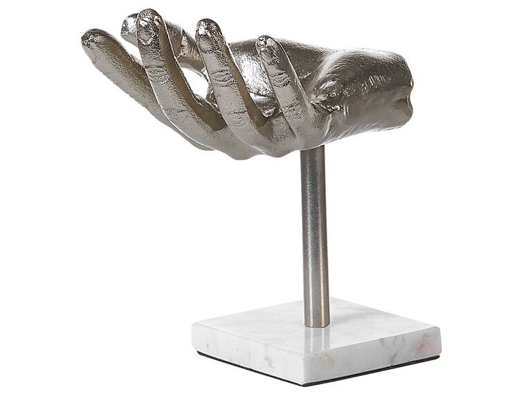 Figura decorativa metallo argento 19 cm MANUK_848922
